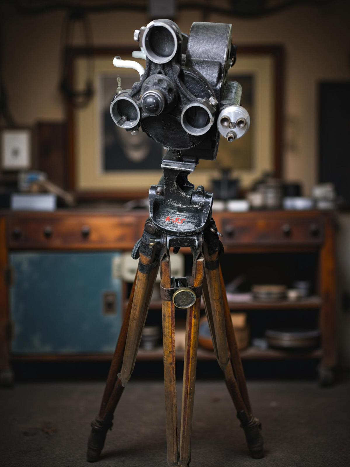 1941 WWII Soviet Wooden Tripod WW2 movie camera FKD Konvas Kinor AKC Eyemo WW2