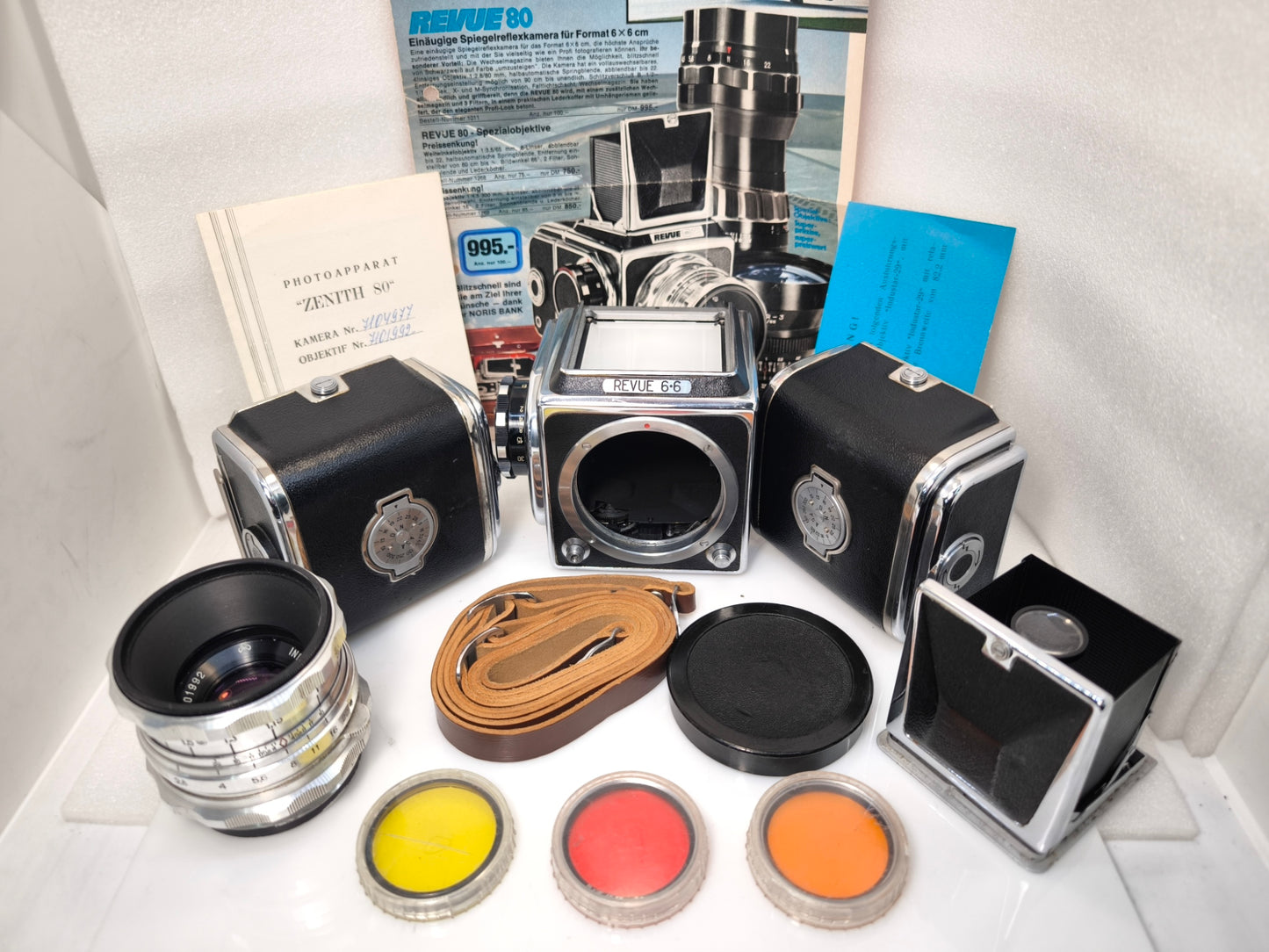 Absolutely RARE Revue 6•6 CLA 6x6 camera collectors item Salut Zenith-80 EXPORT Kiev-88 USSR