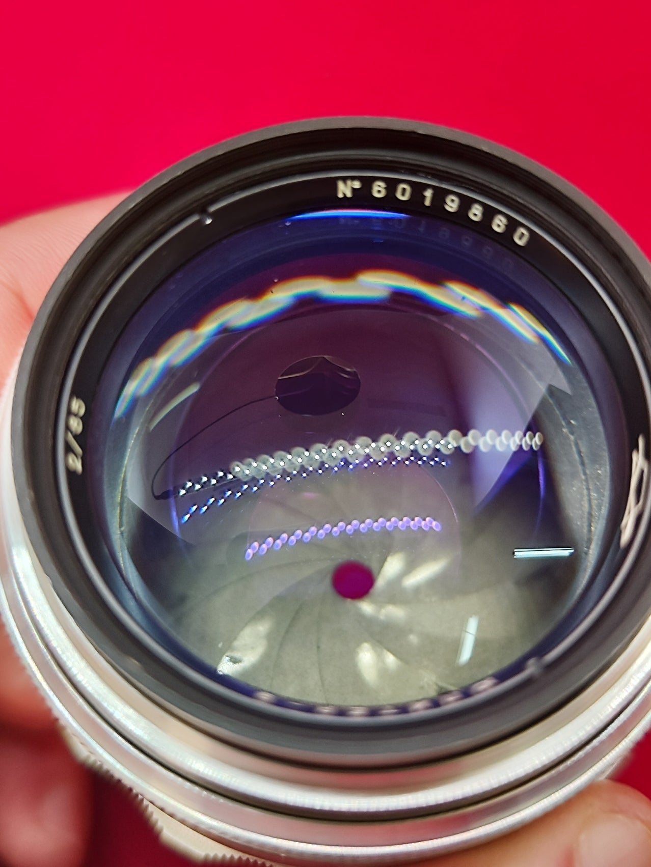 Early 1960 KMZ silver Jupiter-9 85mm f/2 SLR portrait lens M39 M42