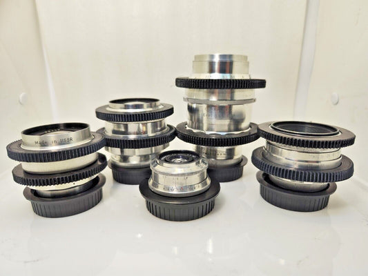 SILVER Cine Mod Lens Set 37/50/58/85/135mm Arri PL Canon EF Sony E MFT 4/3