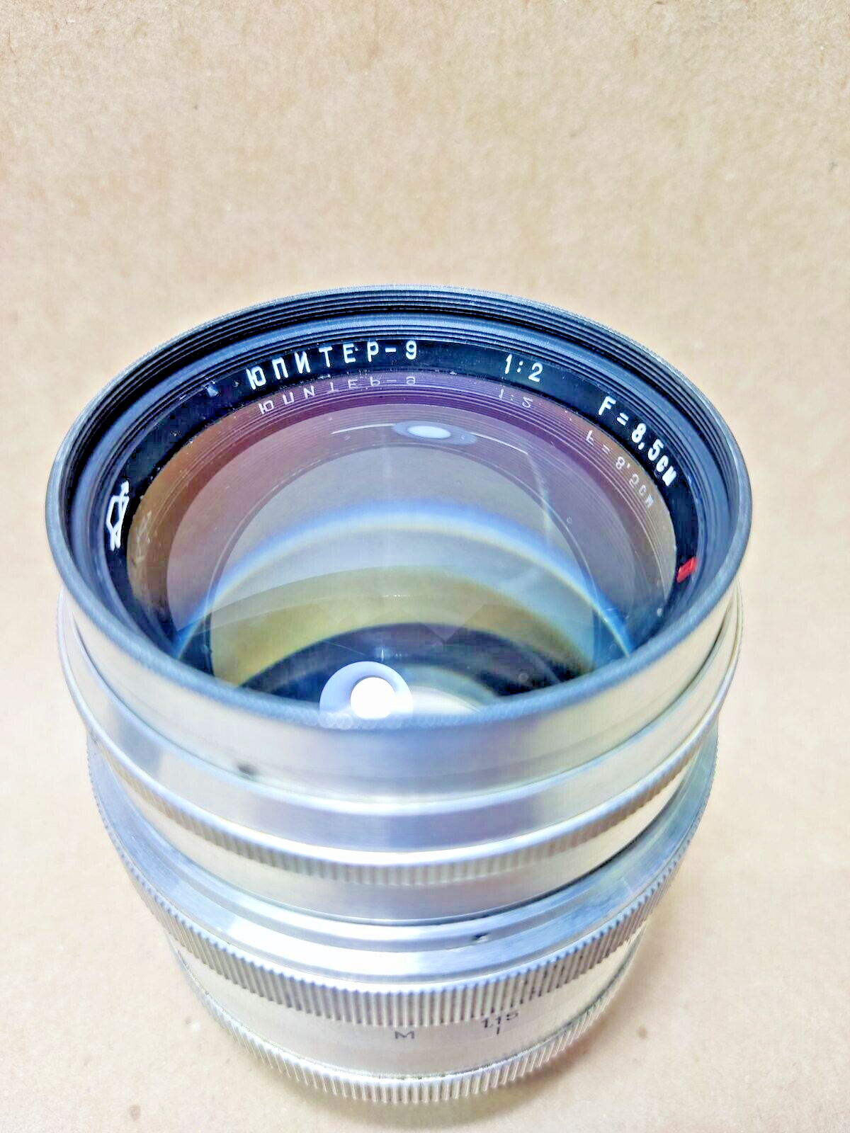 1950s KMZ SILVER JUPITER-9 85mm f/2 red П portrait RF M39 LTM Leica or M42